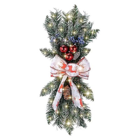 Jule Swag Trapp Swag Julekrans For Trapper, Dør, Peis, Vindu, Kunstig Julekr