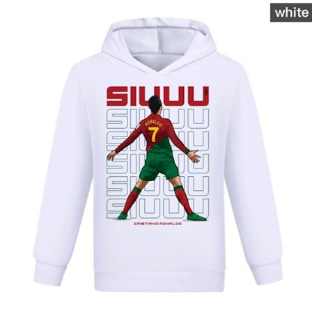 Flickor Pojkar Hoodie Topp Barn Ungdom Tröja - Vit - 120CM