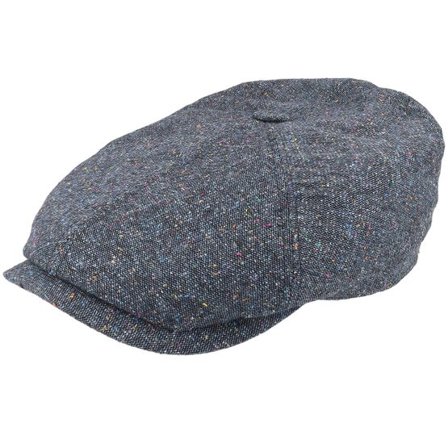 Stetson - Blå flatcap Keps - 6-panel Cap Donegal Blue Flat Cap @ Hatstore