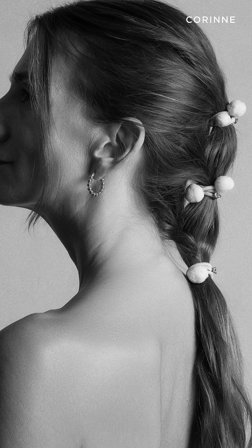 CORINNE Hairtie PomPom "Ibiza" 3-pack Red, Hår, Hårpynt, Hårelastikker