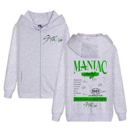 Straykids painettu huppari löysä vetoketjullinen huppari