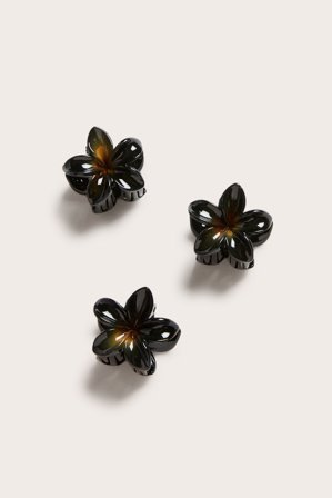 Kappahl | 3-pk. blomsterklype Svart ONE SIZE | Svart