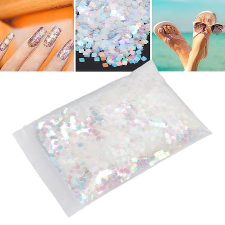Neglekunst Glitter Sequins DIY Glimtende Firkantede Negle Paillette Flager Dekorationer til Julefest 1.8oz