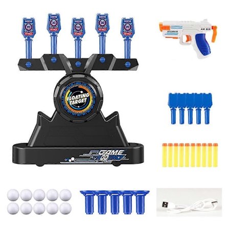 Elektrisk svevende ball blink skyte mål leketøy skyting med myk kule lekepistol 10 flytende baller for gutt flerfarget