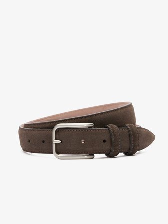 John Henric Men's Dark Brown Suede Belt Size 95
