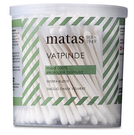 3 for 2 - Matas Striber Vatpinde med Papir 200 stk., Skincare, Vat & Vatpinde, Vatpinde