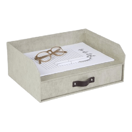 Bigso Box of Sweden Brevfack med en låda, Walter Förvaring Beige 33,5x25,5x13cm