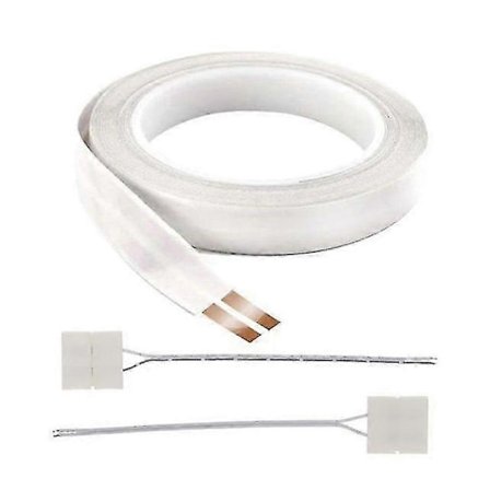 16awg Platt El-kabel med Dold Montering, 2 Ledare, Självhäftande Koppartråd 1m