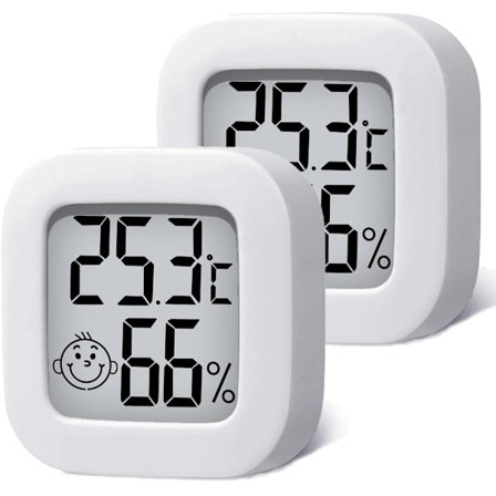 2 stk. - Mini digitalt indendørs termometer - Vejrstation - Termometer - Høj