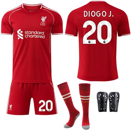Liverpool FC 2025-2026 Diogo Jota Hjemmedrakt med Sokker & Knebeskyttere[YDE] Med sokker+knebeskytter Med sokker+knebeskytter_yu