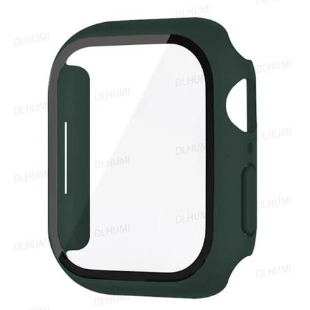 Härdat Glas För Apple Klocka 9 8 44Mm 40Mm 42Mm 38Mm 41Mm 45Mm Pc Stötfångare Skärmskydd Case Iwatch-Serien 7 6 5 3 Se. Dark green Series 7-8-9 41mm