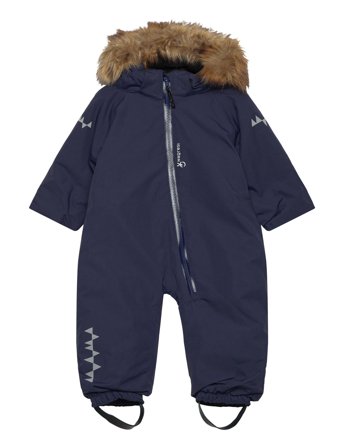 Toddler Padded Jumpsuit With Fur Navy ISBJÖRN Of Sweden
