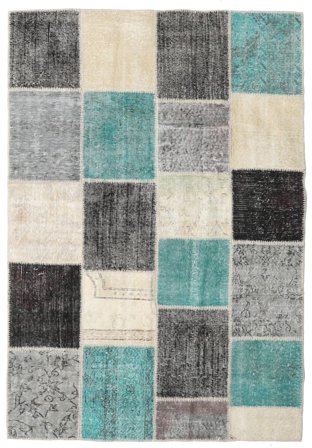 Lite Patchwork Teppe 158X231 Ull