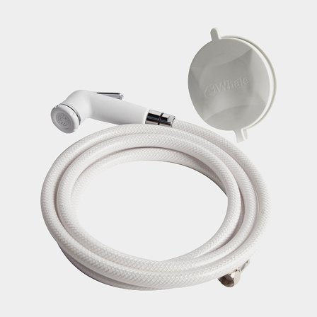 Boat shower / recessed shower Whale Swim'n' rinse, with hose 2.6 meters, plastic, white