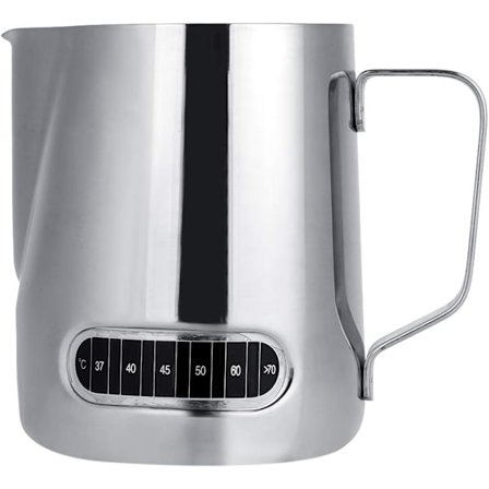 600ML Melkeskummerkanne Med Temperaturdisplay Rustfritt Stål Melkekanne Skum Kaffe Cappuccino