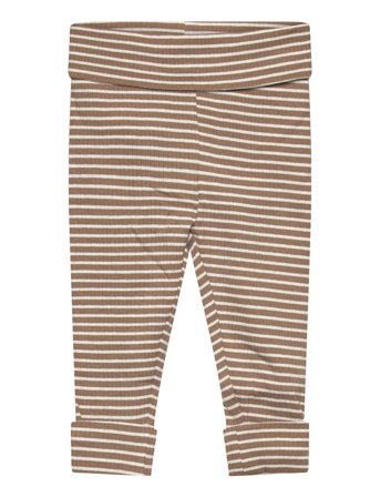 Stripped Cotton Leggings Bottoms Leggings Brown Mango