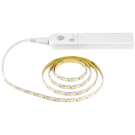 Under-Cabinet Light Cabinet Motion Sensor with Wireless, Battery-Powered, Flexible LED Strip Kit for Cabinets/Stairs, 2M