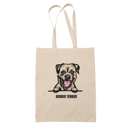 Border terrier tygkasse hund shopping väska Tote bag