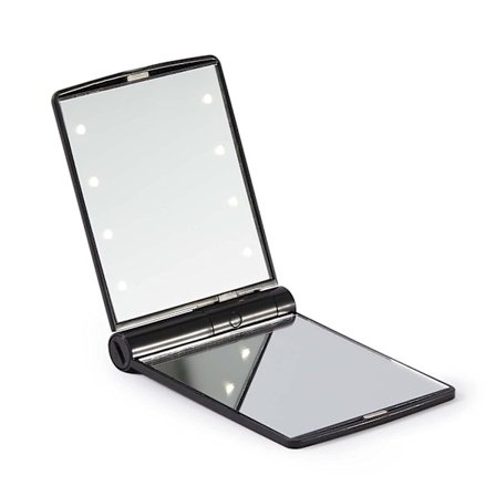 Fällbar LED-fickspegel med bärbar LED-lampa, 1 st