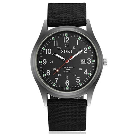 Mote Herreklokker Lysende Visere Klokke Luksus Militær Sport Dato Quartz Armbåndsur Herre Casual Nylon klokke masculino