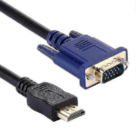 1,8 m HDMI-uros - VGA-uros 15-nastainen videokaapeli (musta) xi