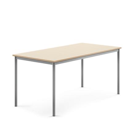 Tisch BORÅS, 1600x800x720 mm, Laminat Birke, alugrau