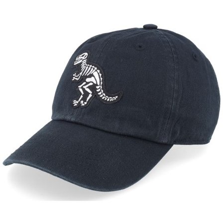 Kiddo Cap - Svart unconstructed Keps - Kids T-rex Sceleton Patch Black Dad Cap @ Hatstore