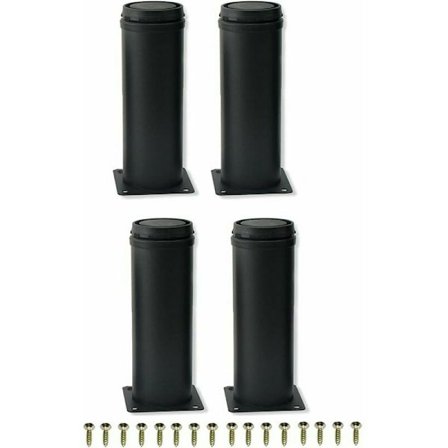 4 st 15 cm svarta justerbara metallmöbelben i rostfritt stål för skåp, bord, soffa, möbelfötter, ersättningsfot, svart, 15 cm