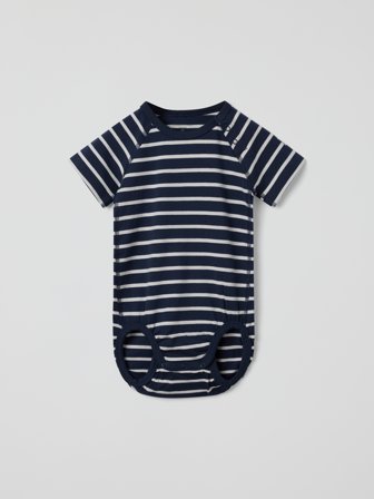 Kurzärmliger Body, gestreift - 74 - kinderbekleidung - blue - Polarn O. Pyret