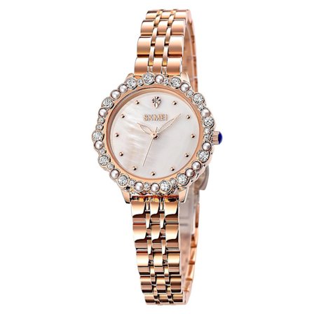 Skmei 1799 Pearl Diamond Round Dial Quartz Watch For Ladies