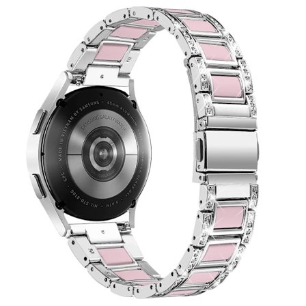 Klockarmband i resin med strassdekor för Samsung Galaxy Watch 4 - Silver / Rosa