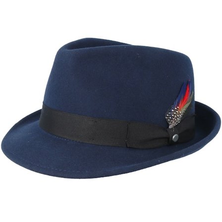 Stetson - Blå trilby Hat - Woolfelt Navy Trilby @ Hatstore