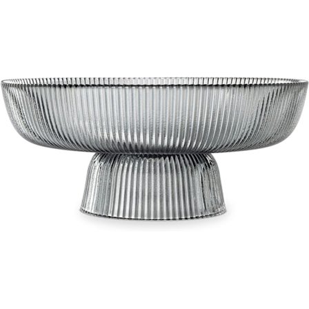 Glasfruktskål - Dekorativ Ribbad Färgad Glasskål för Frukt, Snacks, Godis - 26cm Diameter Bordscentrum