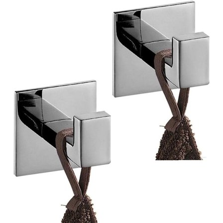 Håndklekroker 2 stk krom selvklebende kroker ingen boring rustfritt stål veggkroker veggkroker veggkroker for bad