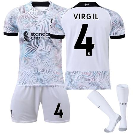 Liverpool Jersey 22 23 Fotboll Jersey Set NO.4 Virgil 20(115-125cm)