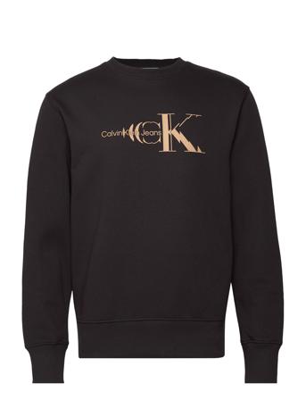 Glitched Monologo Crew Neck Svetari Collegepaita Musta Calvin Klein Jeans