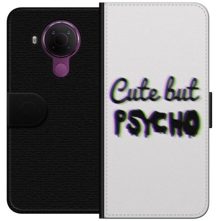 Kompatibel Tegnebogsetui til Nokia 5.4 Rainbow-farvet legetøjsfigur med et glad ansigt og farverige cirkler i en legesyg studieillustration