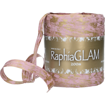 Gavebånd Raphia Rosa/Gull