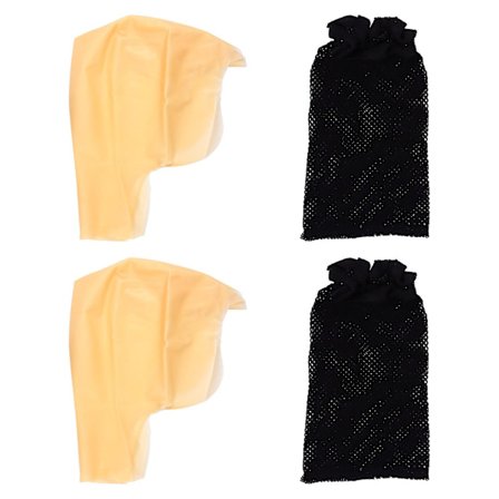 4-pakkaus meikki lateksi kaljuhattu mesh hiusverkko peruukkihatut cosplay-esitykseen (18X17X0.1CM, kuten kuvassa näkyy)