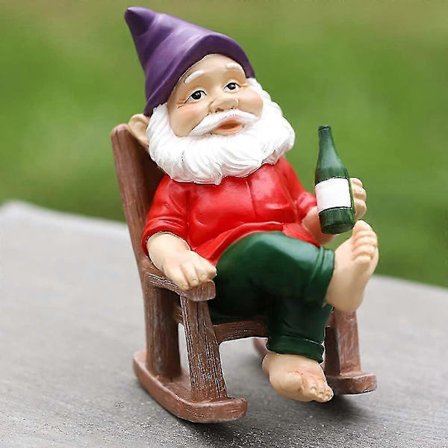 Ulkokäyttöön tarkoitettu puutarhatonttu joulupuutarhakoriste hartsipuutarhapatsaalla, hauska huumoripuutarhatonttu