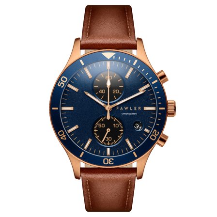 Aeris | Montre chronographe en laiton à cadran bleu pour hommes - Montres bracelet