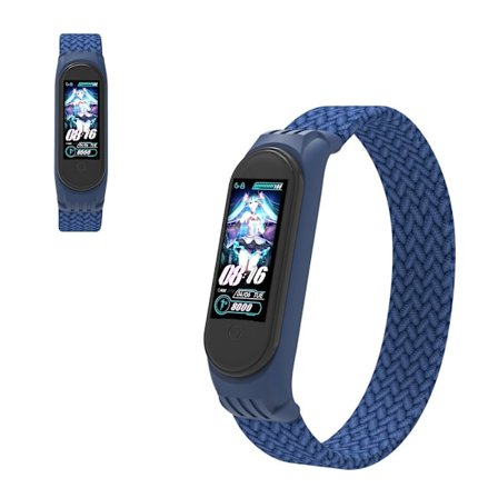 Xiaomi Mi Band 5 / 4 / 3 elastic nylon watch band - Blue / Size: L