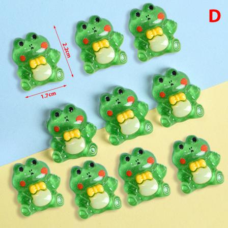 10 St Tecknade Djur Harts Platt Rygg Statyett Diy Smycken Craf