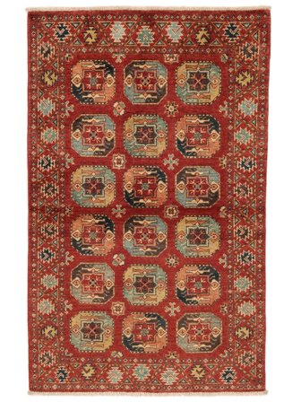Tapis Kazak Fine 92X147 Marron/Rouge Foncé (Laine, Afghanistan)