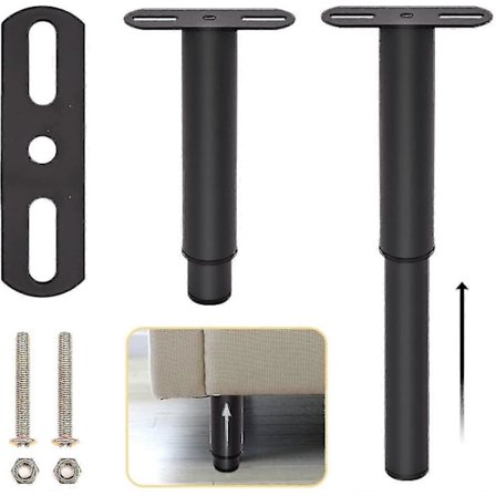 Svarte Uttrekkbare Møbel Metall Justerbare Sengebein Uttrekkbare Kraftige Sengestøttebein Med Deler (20-35cm) Betterlifefg