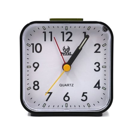 Silent Analog Alarm Clock, Bedside Clock, Square Table Clock, Quartz Alarm Clock with Snooze and Light