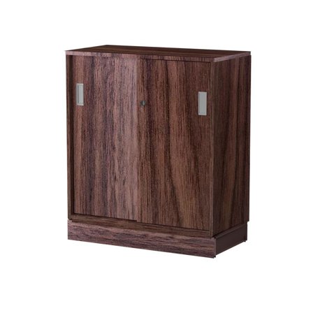 DENORD DESIGN Skjutdörrskåp 2xA4 800 mm valnöt - Lyreco - Kontorsmöbler och inredning - Skåp och hyllor - Skåp