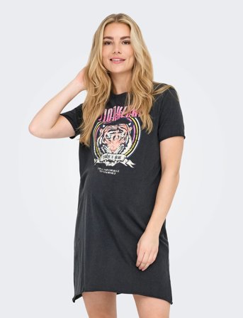 Only Maternity Olmlucy Life S/S Animal Dress Jrs Noos - Black - S