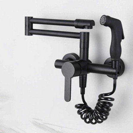 BTURYT Bänksänkar för badrum duschblandare Svart Teleskopisk Kökskran Multifunktionell Dubbelläge Handfatkran med utdragbar spruta