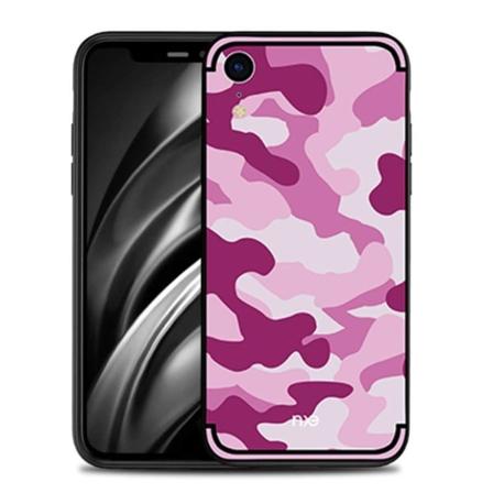 iPhone Xr NXE kamouflage mönstrat hybridplast mobilskal - Rosa Rosa